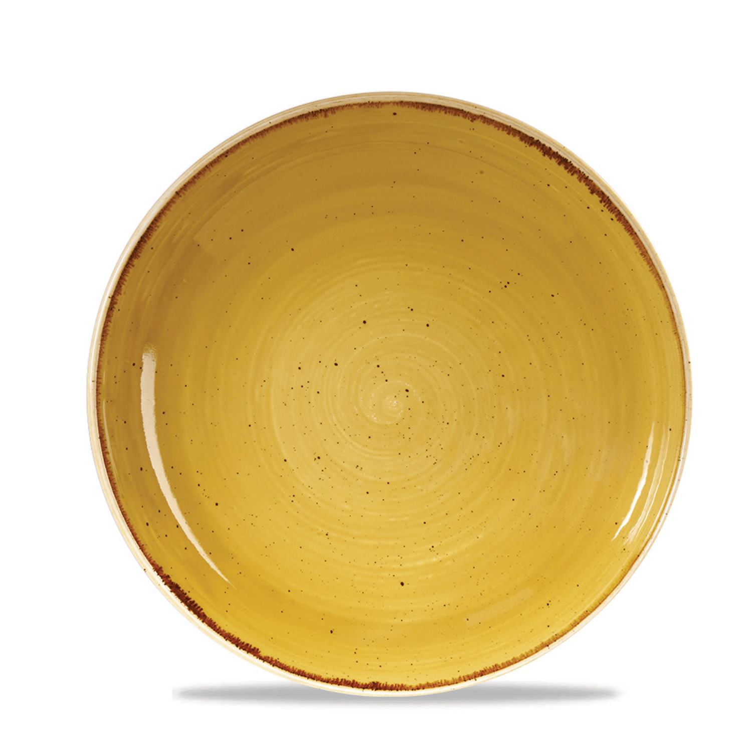 Stonecast Mustard coupe bowl, 248mm