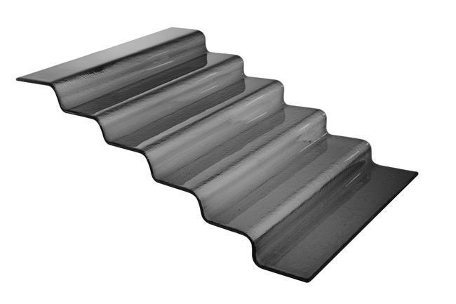 Vetro six-step black glass buffet stairs, 600x455x(H)240mm