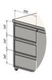 Blok 3 zásuviek - 3 x 187 mm