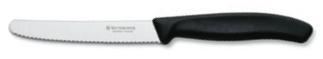 Swiss Classic tomato knife, round tip, serrated, 11 cm - black