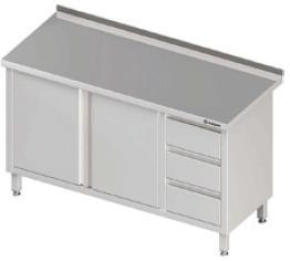 Zásuvkový stôl - krídlové dvere - 2 ks STALGAST 1500 x 600 x 850 mm